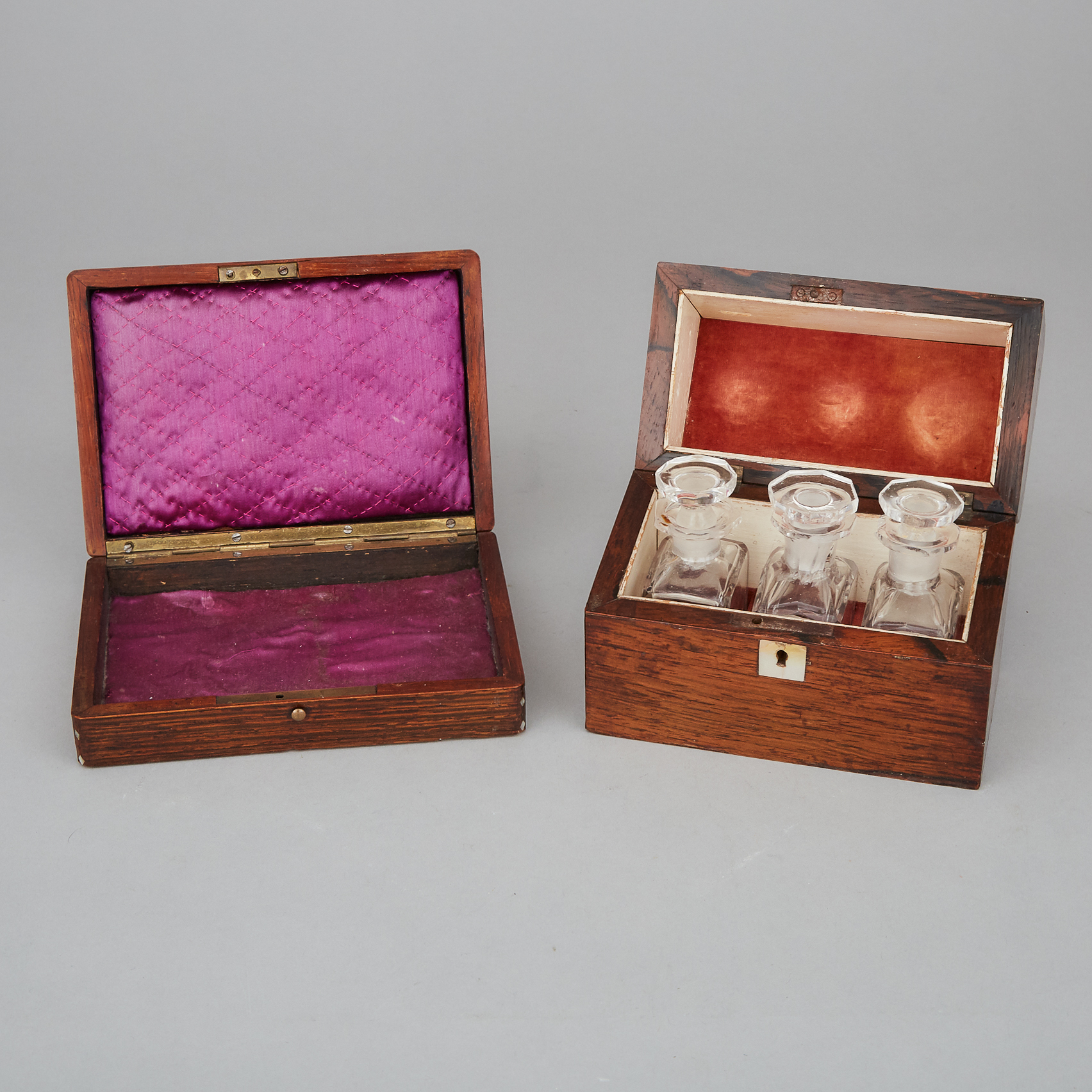 Two Victorian Rosewood Dresser Boxes, mid 19th century