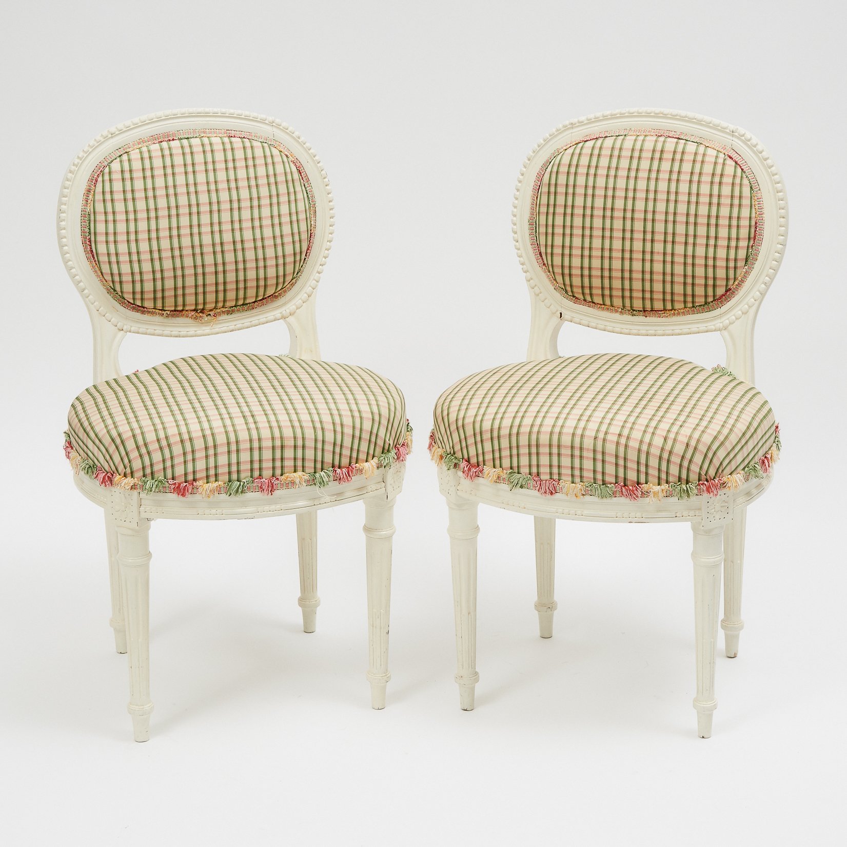 Pair of French Provincial Painted Child's Side Chairs, 20th century
