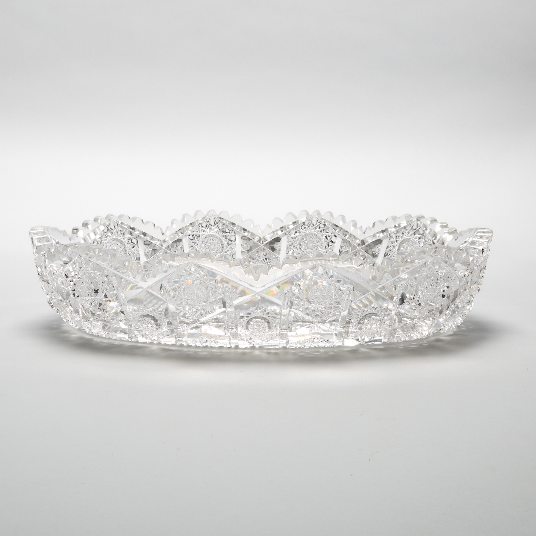 North American Cut Glass Oval Bowl, early 20th century