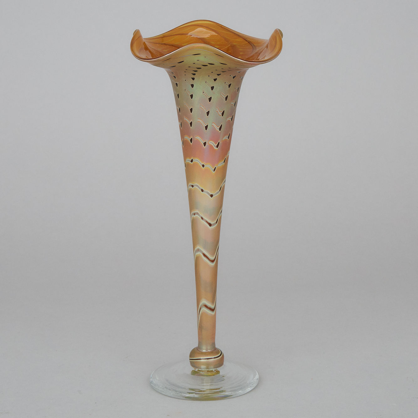 Craig Zweifel Iridescent Glass Floriform Vase, 1995