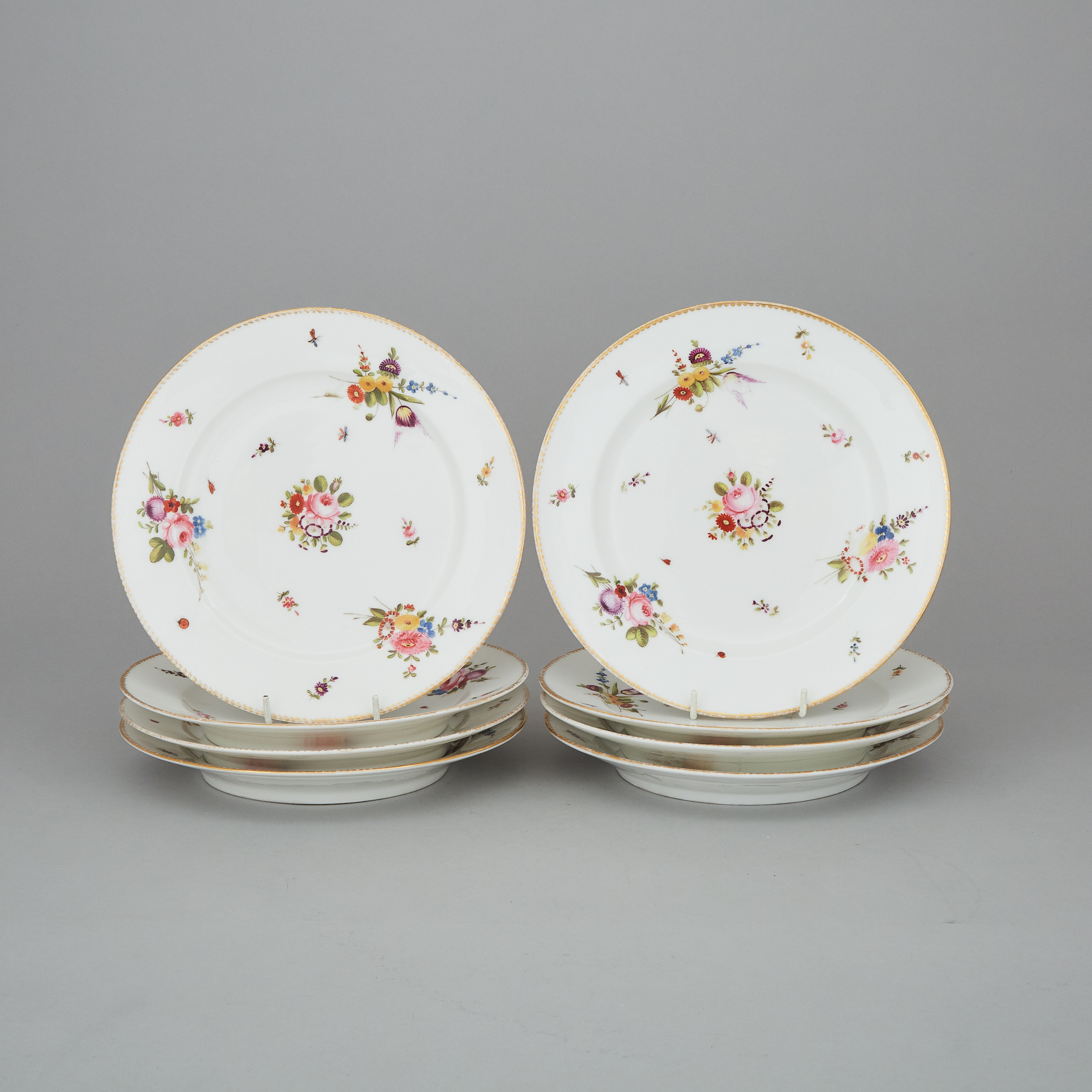 Eight Paris Porcelain Plates, 19th century