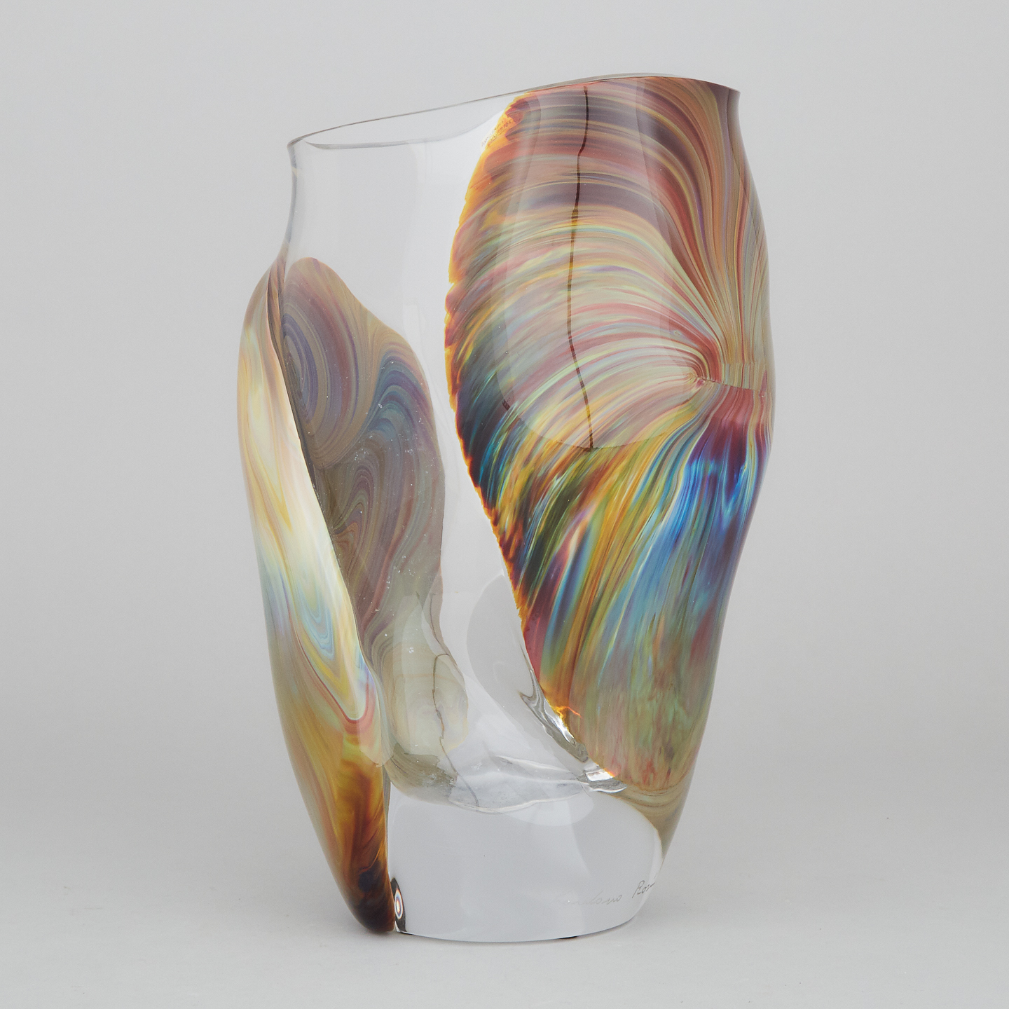 Loredano Rosin Murano Glass Vase, mid-20th century