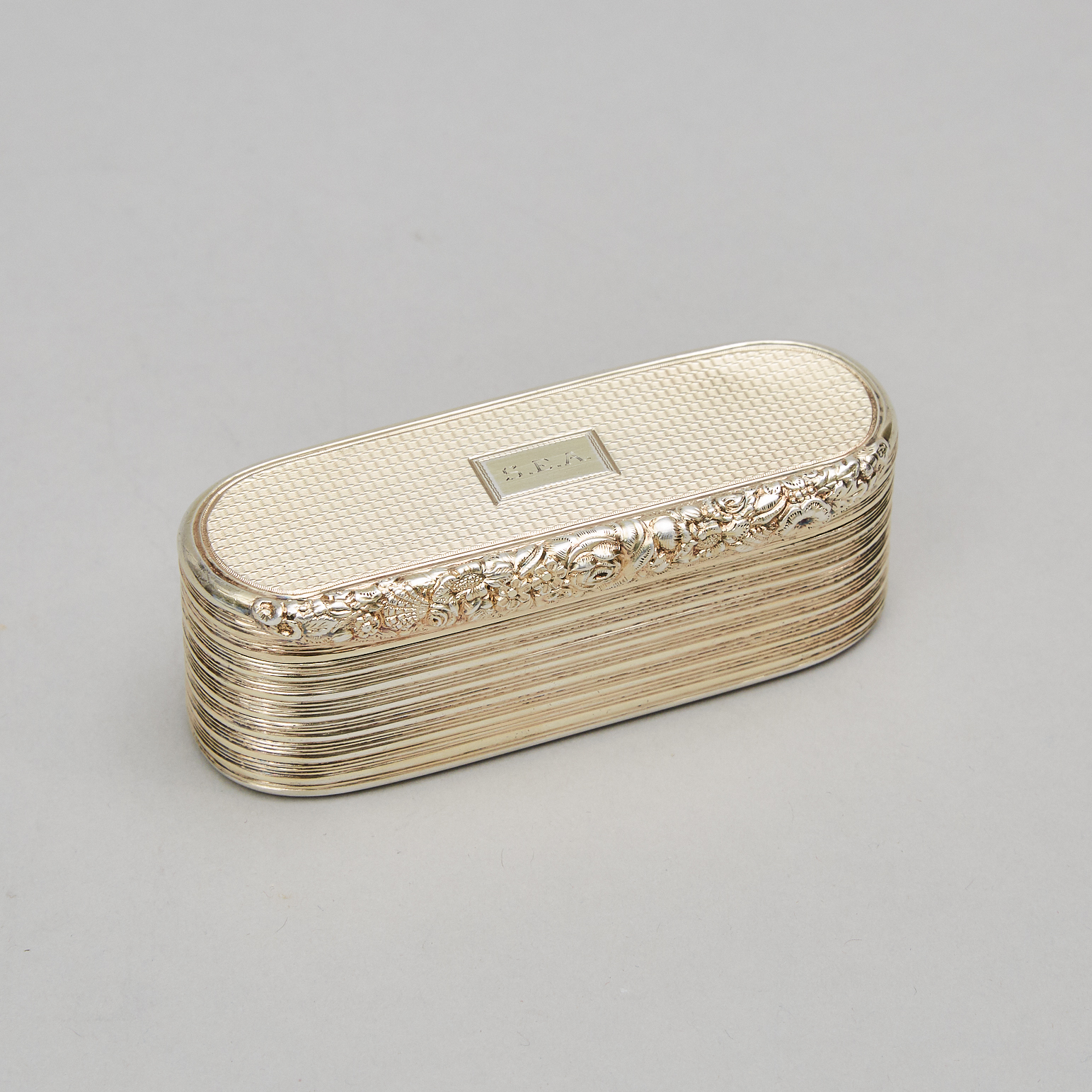George III Silver Oval Table Snuff Box, probably William Ellerby, London, 1818