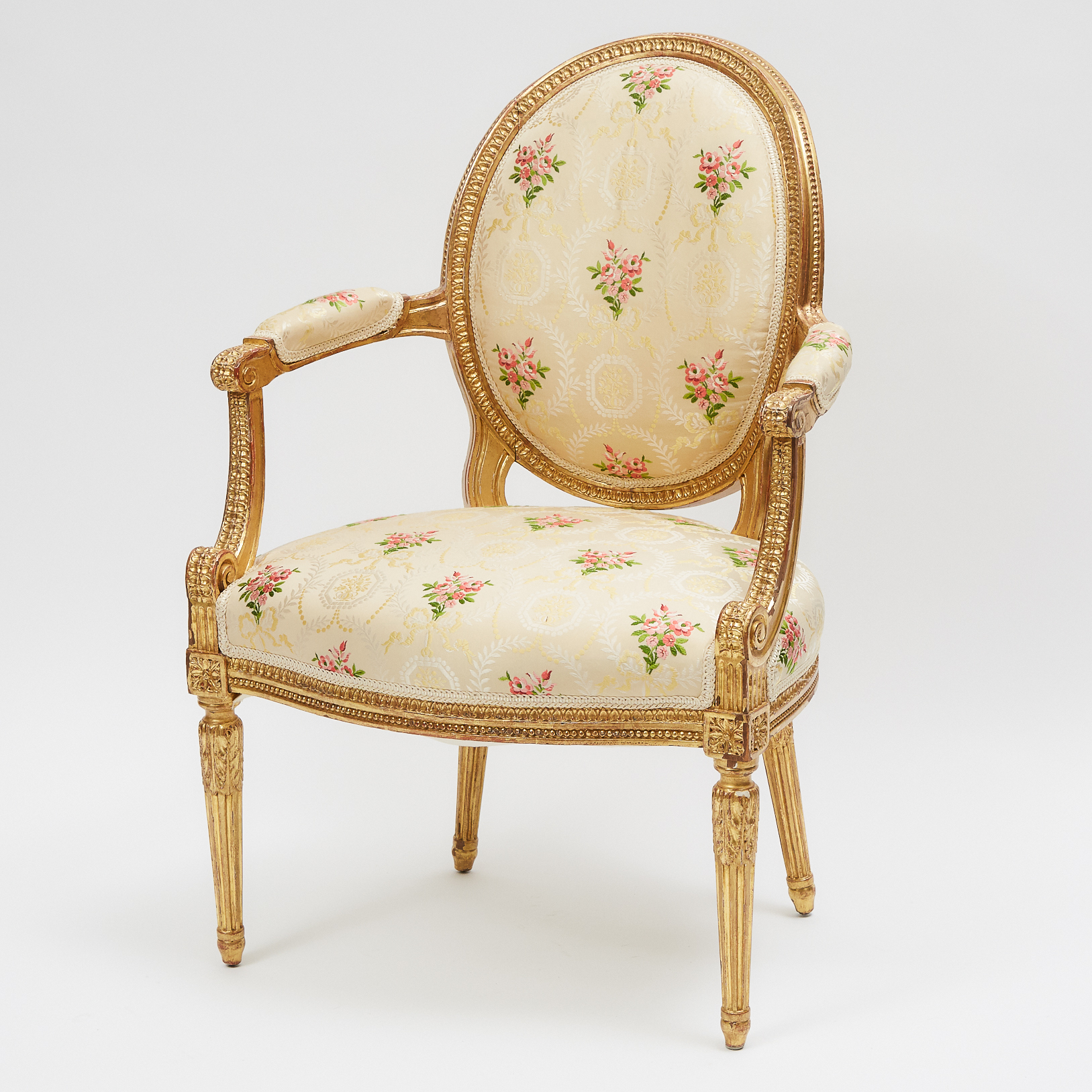 Louis XVI Style Giltwood Fauteuil, early-mid 20th century