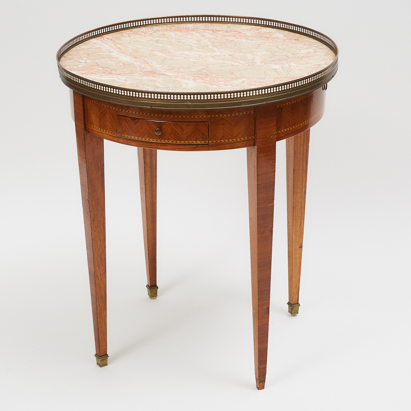 French Kingwood Parquetry Lamp Table, 19th/early 20th century