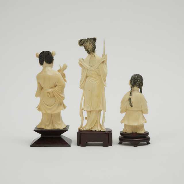 A Group of Ivory Carved Girls, Circa 1940