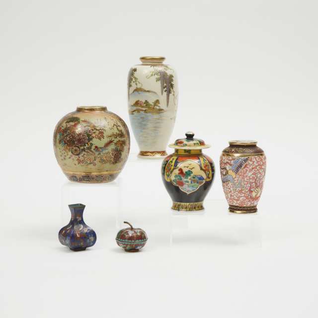 A Group of Six Miniature Japanese Vessels