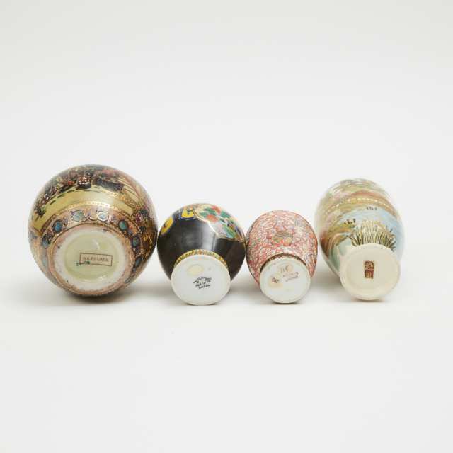 A Group of Six Miniature Japanese Vessels