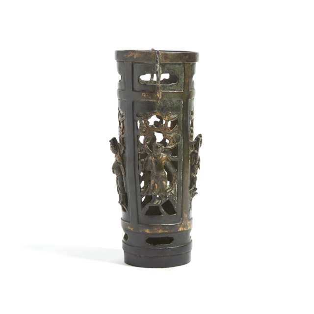 A Chinese Bronze 'Daoist Immortals' Incense Holder, Ming Dynasty or Later