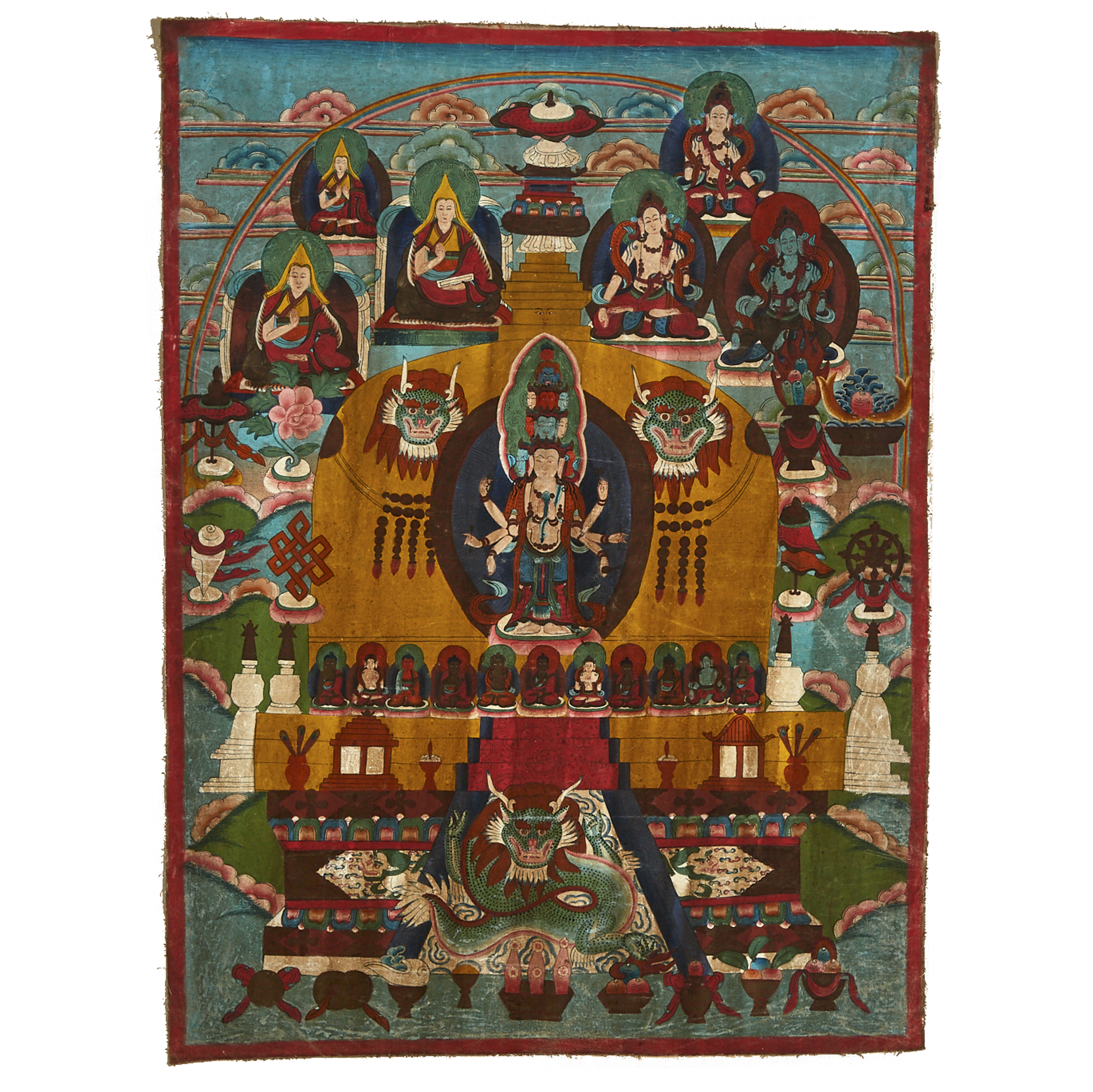 A Thangka of Eleven-Headed Avalokiteshvara, Late 19th/Early 20th Century