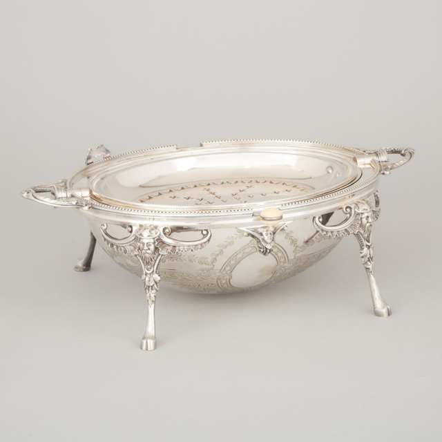 English Silver Plated Oval Breakfast Dish, Walker & Hall, early 20th century