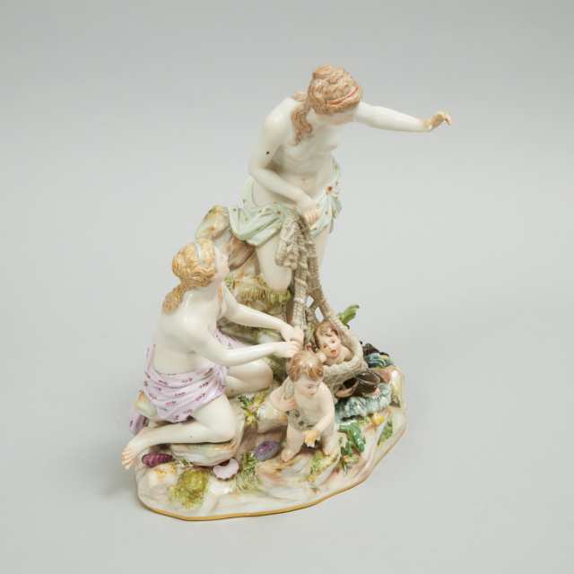 Meissen Figure Group of the Capture of a Triton, late 19th century