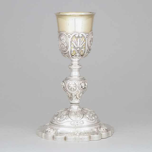 French Silver-Gilt and Silver Plated Chalice, late 19th century