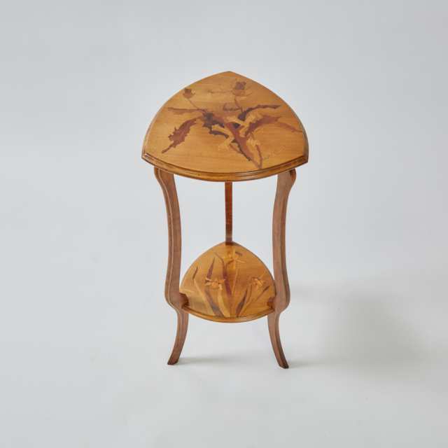 Paul Guth French Art Nouveau Mixed Wood Marquetry Inlaid Plant Stand, 19th/early 20th century