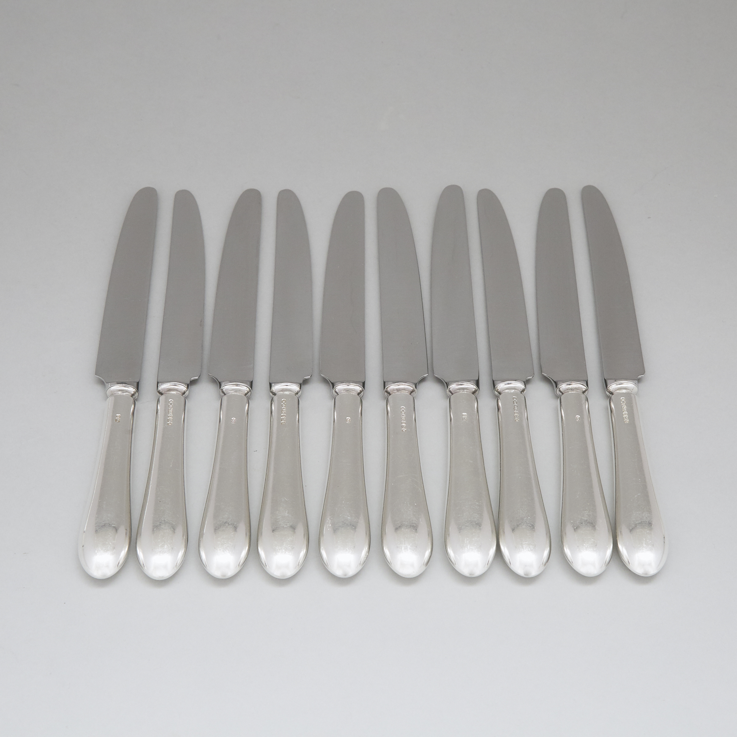 Ten English Silver Old English Pattern Table Knives, Sheffield, 1998/99