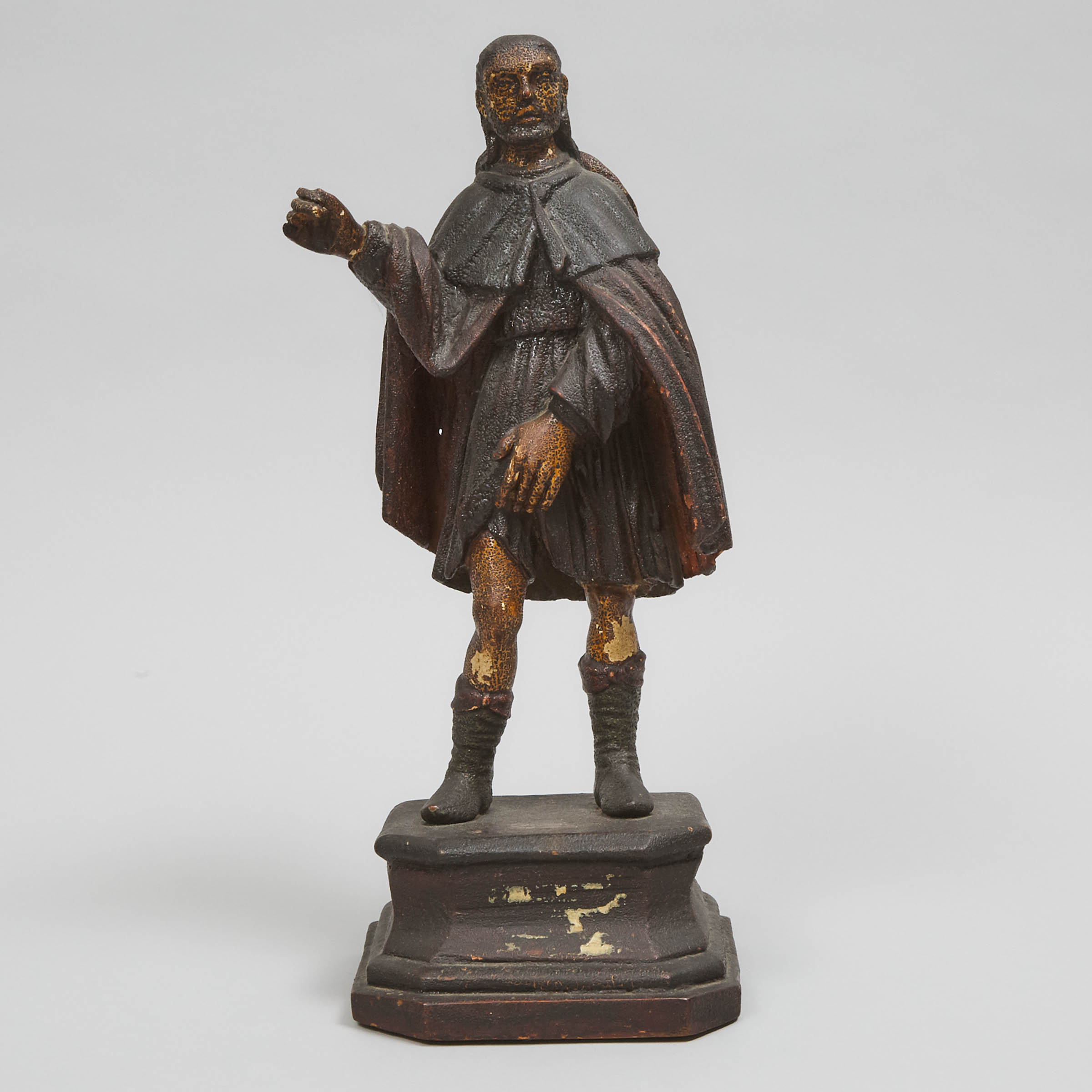 Spanish Colonial Carved and Polychromed Figure of St. Roch, 18th century or earlier