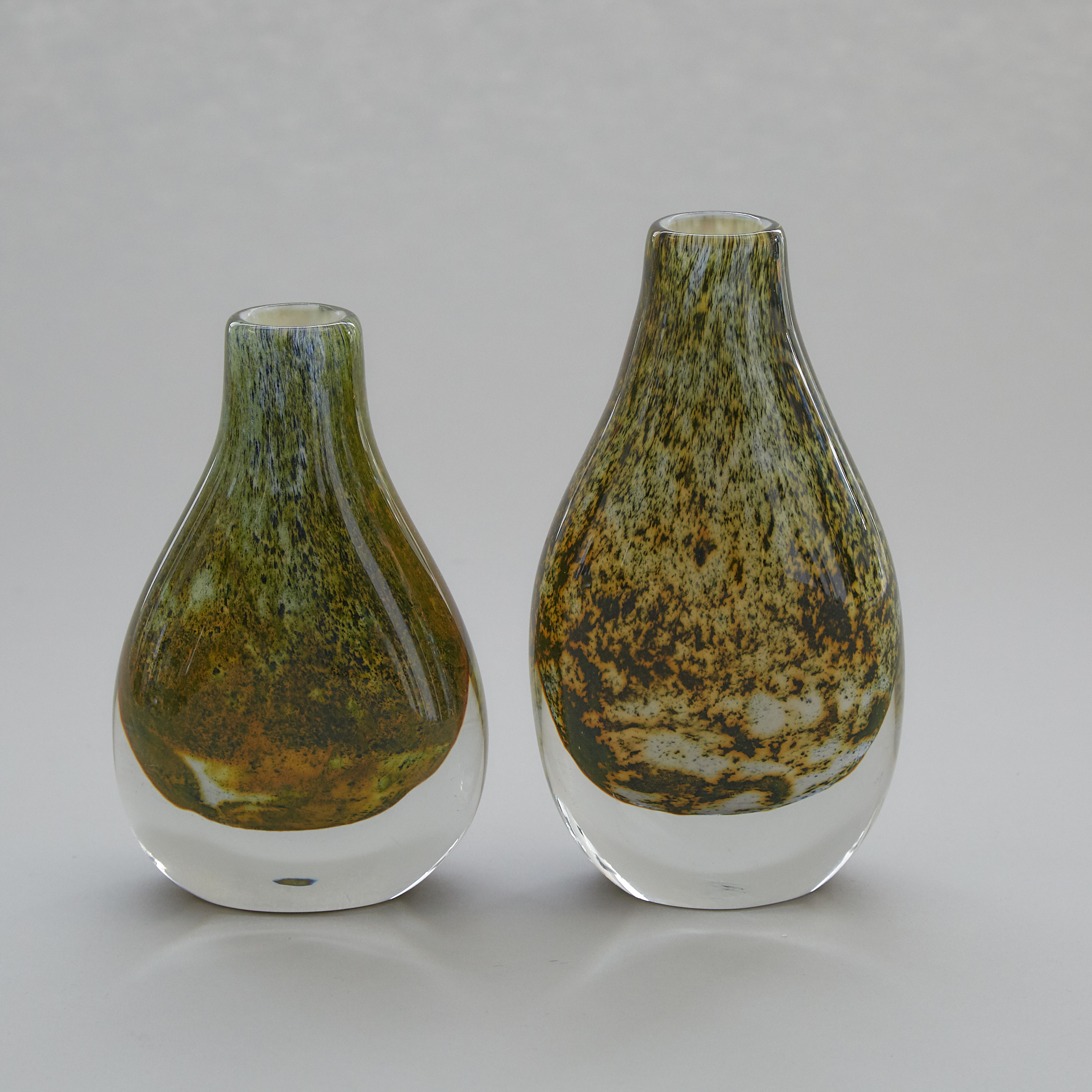 Toan Klein (American/Canadian, b.1949), Two Internally Decorated Glass Vases, 1978