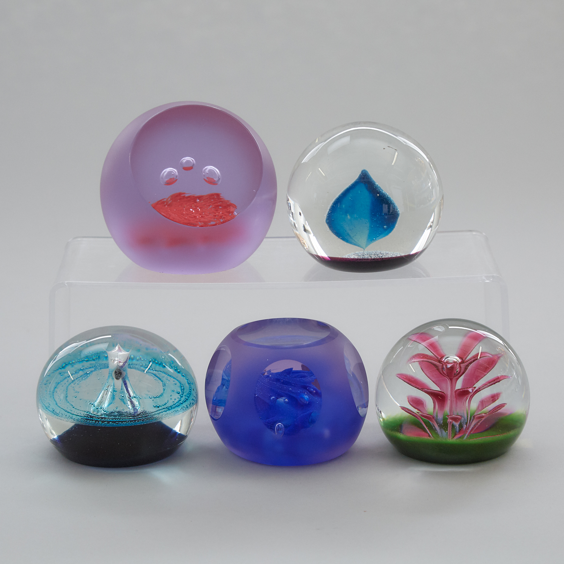 Five Caithness Glass Paperweights, c.1970-80