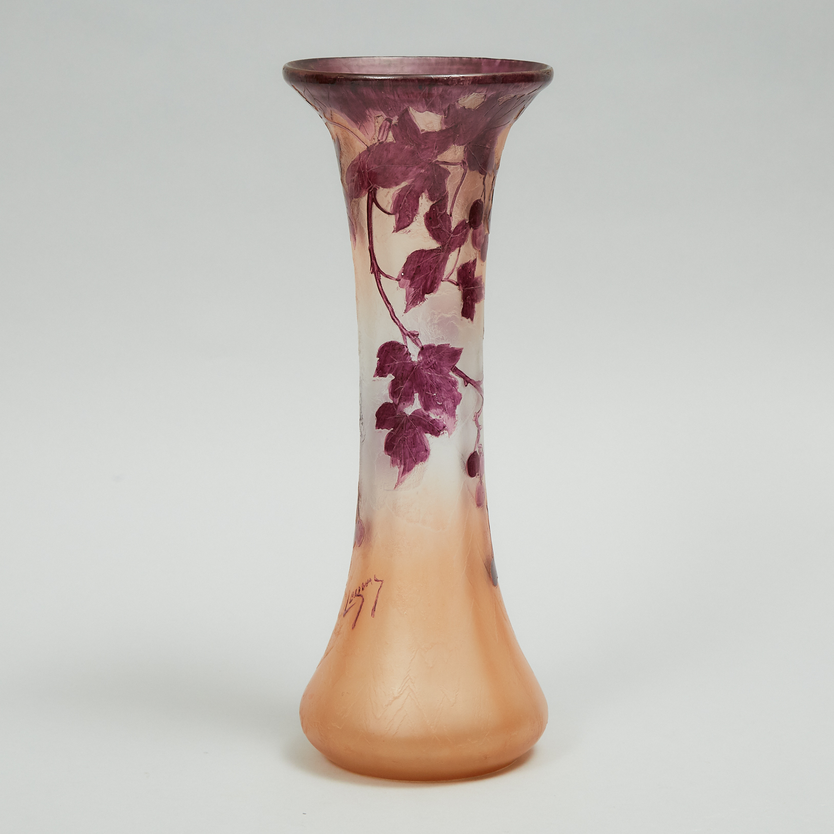 Legras Enameled Cameo Glass Vase, early 20th century