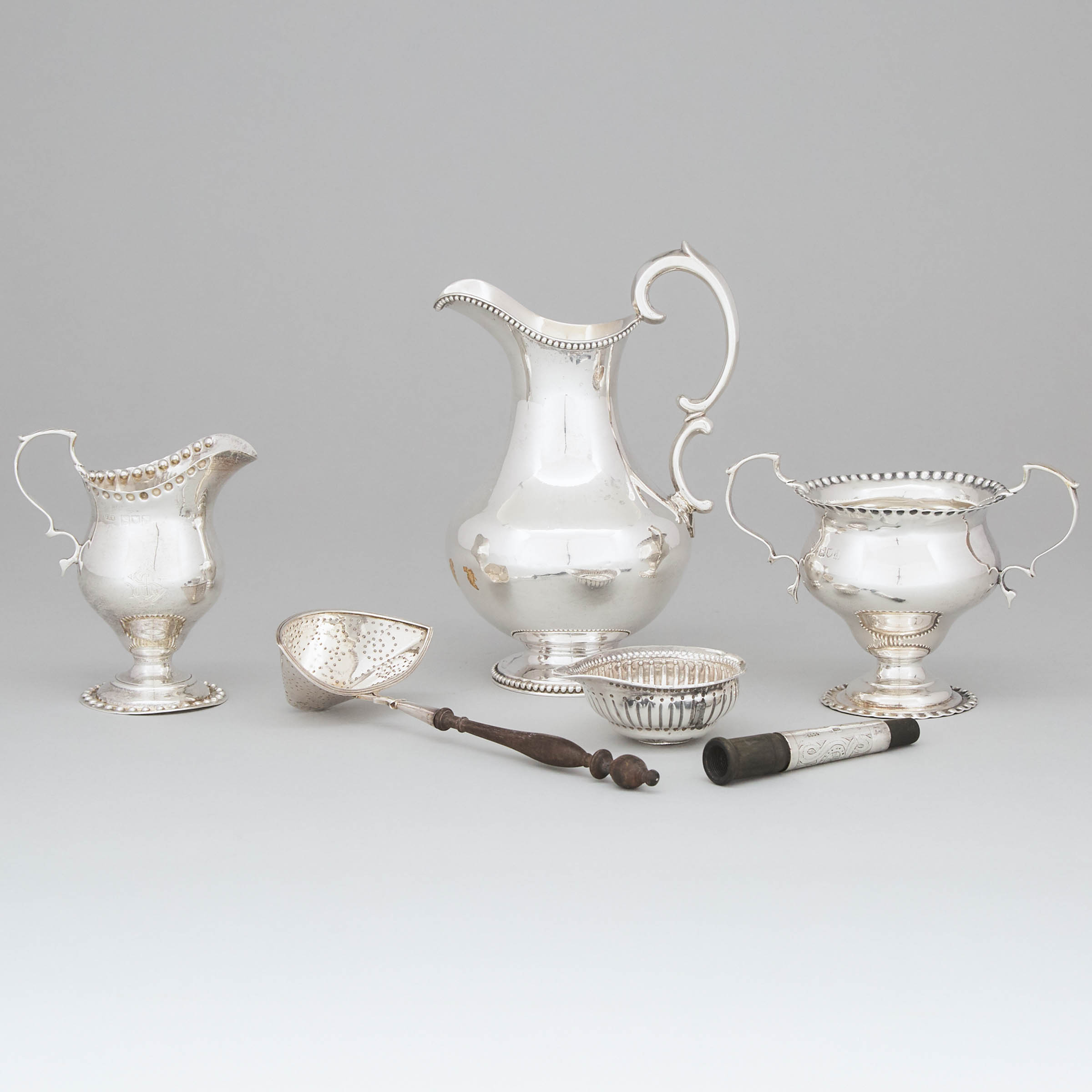 Group of Mainly Georgian and Victorian Silver, 19th century