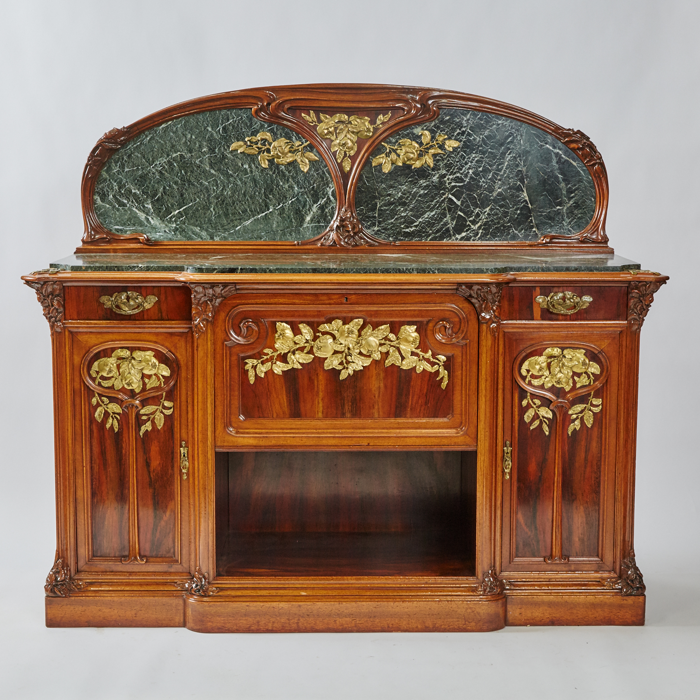 Louis Majorelle French Art Nouveau Ormolu Mounted Mahogany and Rosewood Sideboard, 19th/early 20th century