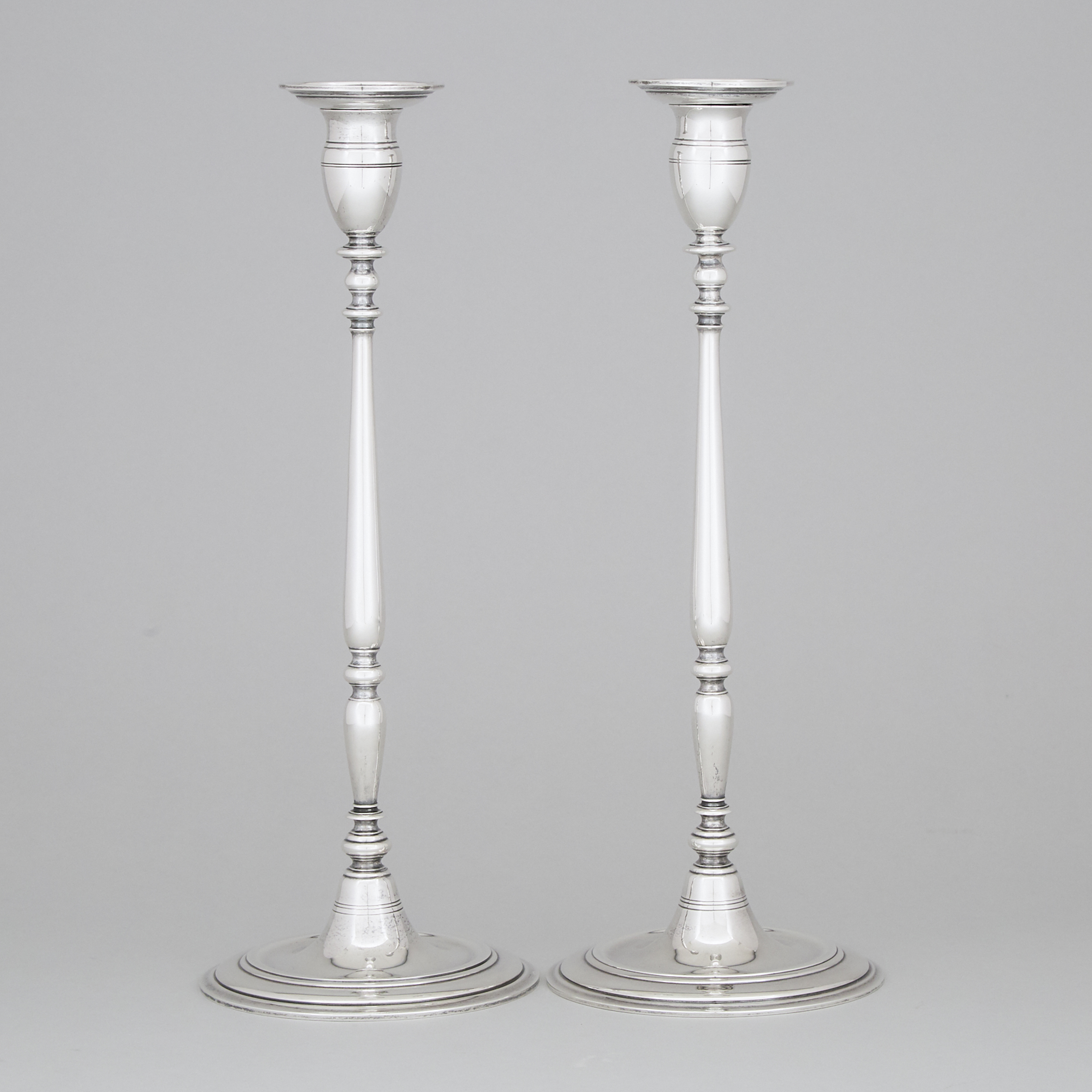Pair of American Silver Candlesticks, Tiffany & Co., New York, N.Y., c.1907-38