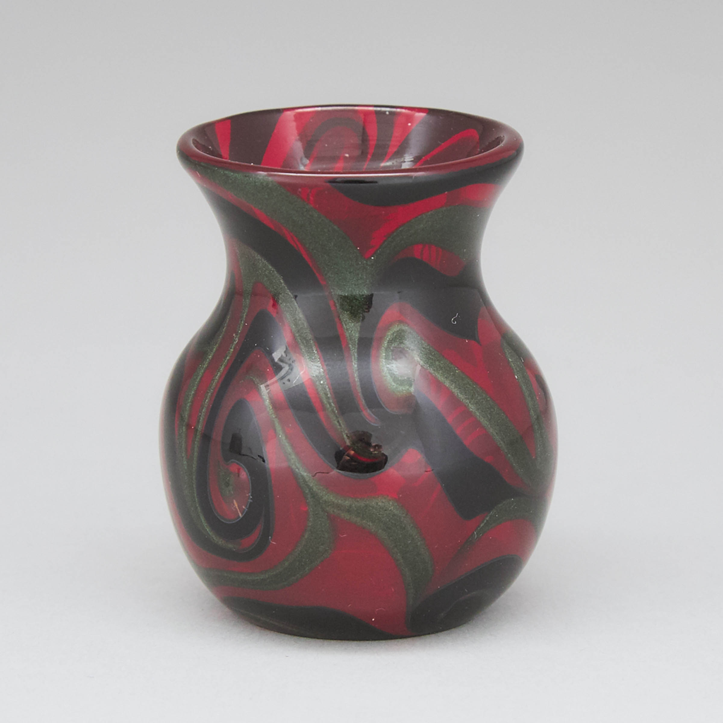 Charles Lotton (American, b.1935), Miniature Red Glass Vase, 2010