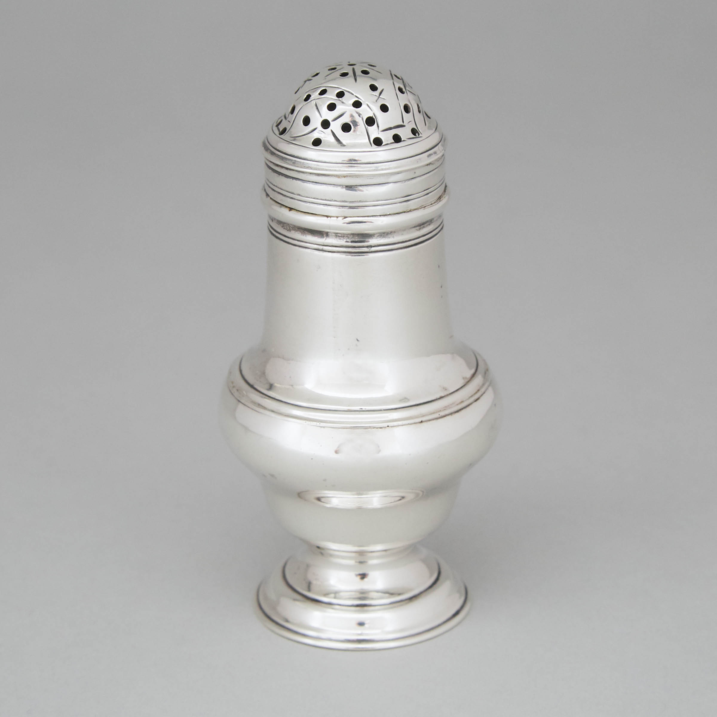 George III Silver Bun-Topped Baluster Caster, London, 1766
