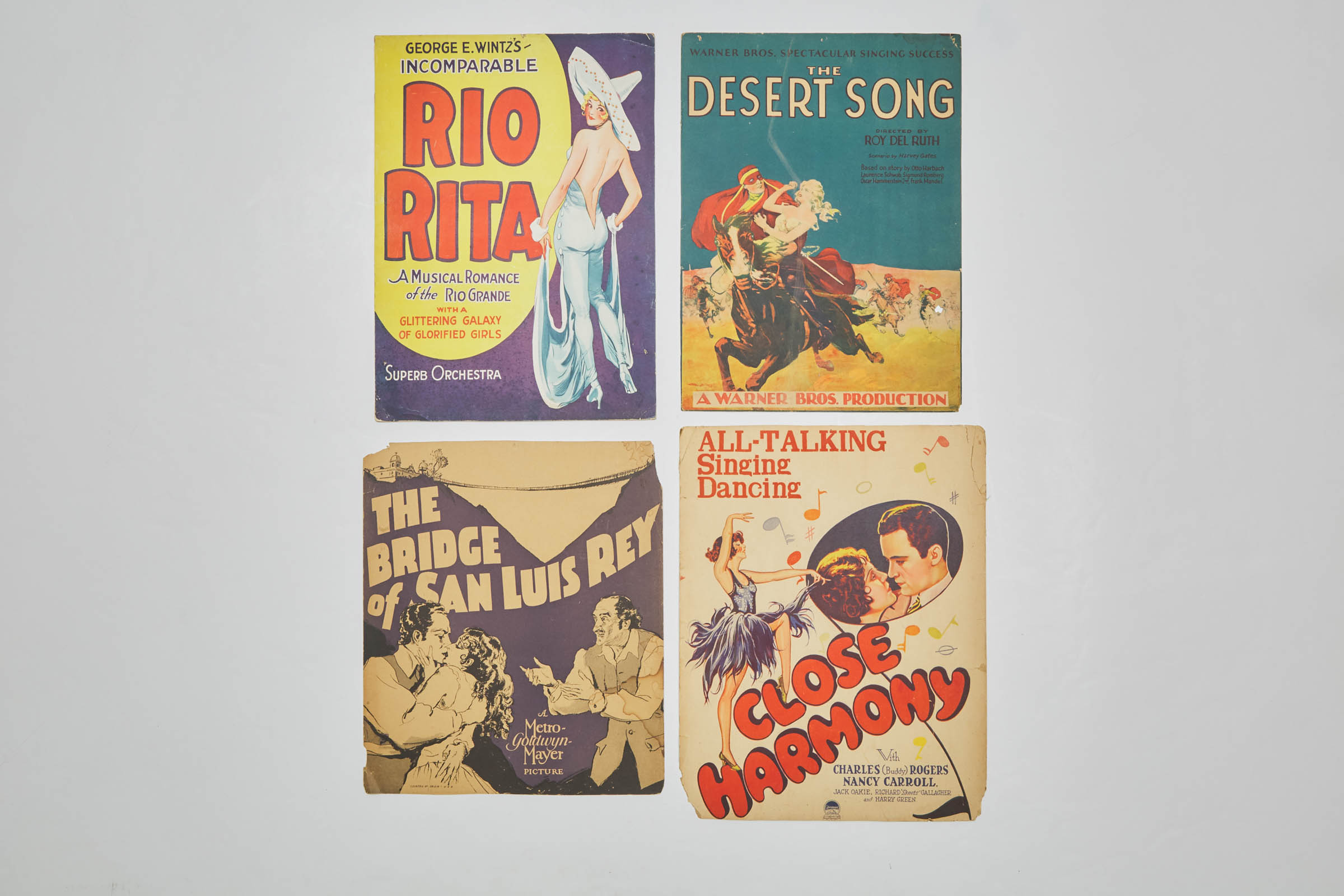 Four American Movie Poster Lobby Cards, 1929