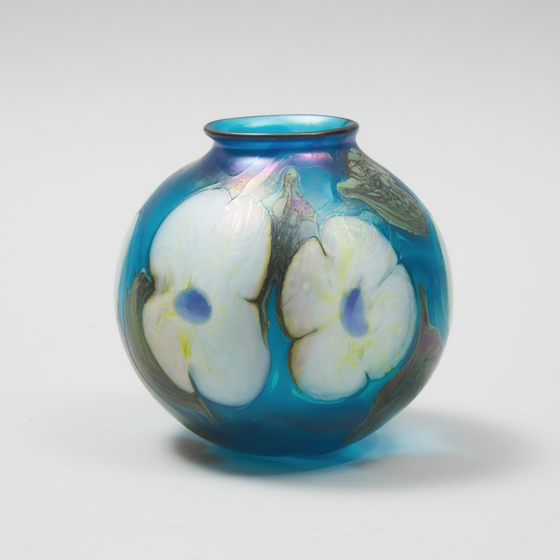 Charles Lotton (American, b.1935), Iridescent Multi Flora Glass Vase, 1975