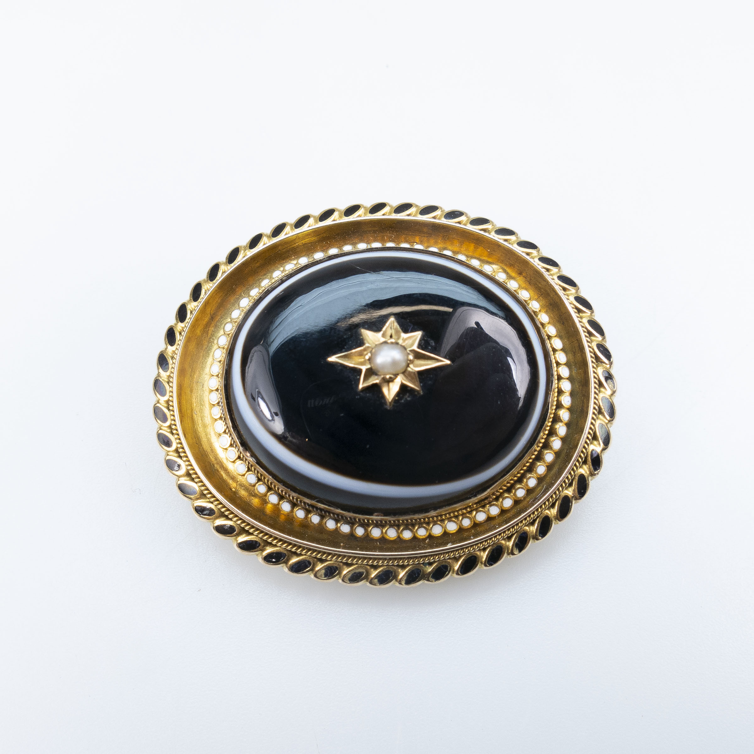 Late 19th Century 14k Yellow Gold & Gold-Filled Mourning Brooch/Pendant