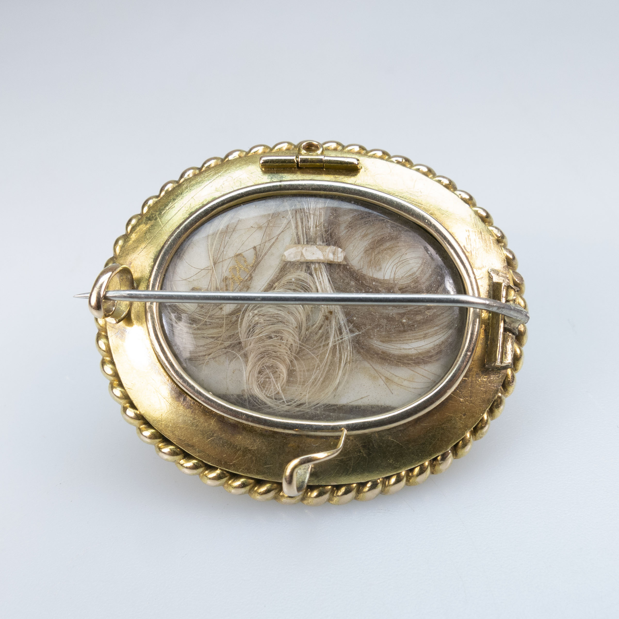 Late 19th Century 14k Yellow Gold & Gold-Filled Mourning Brooch/Pendant