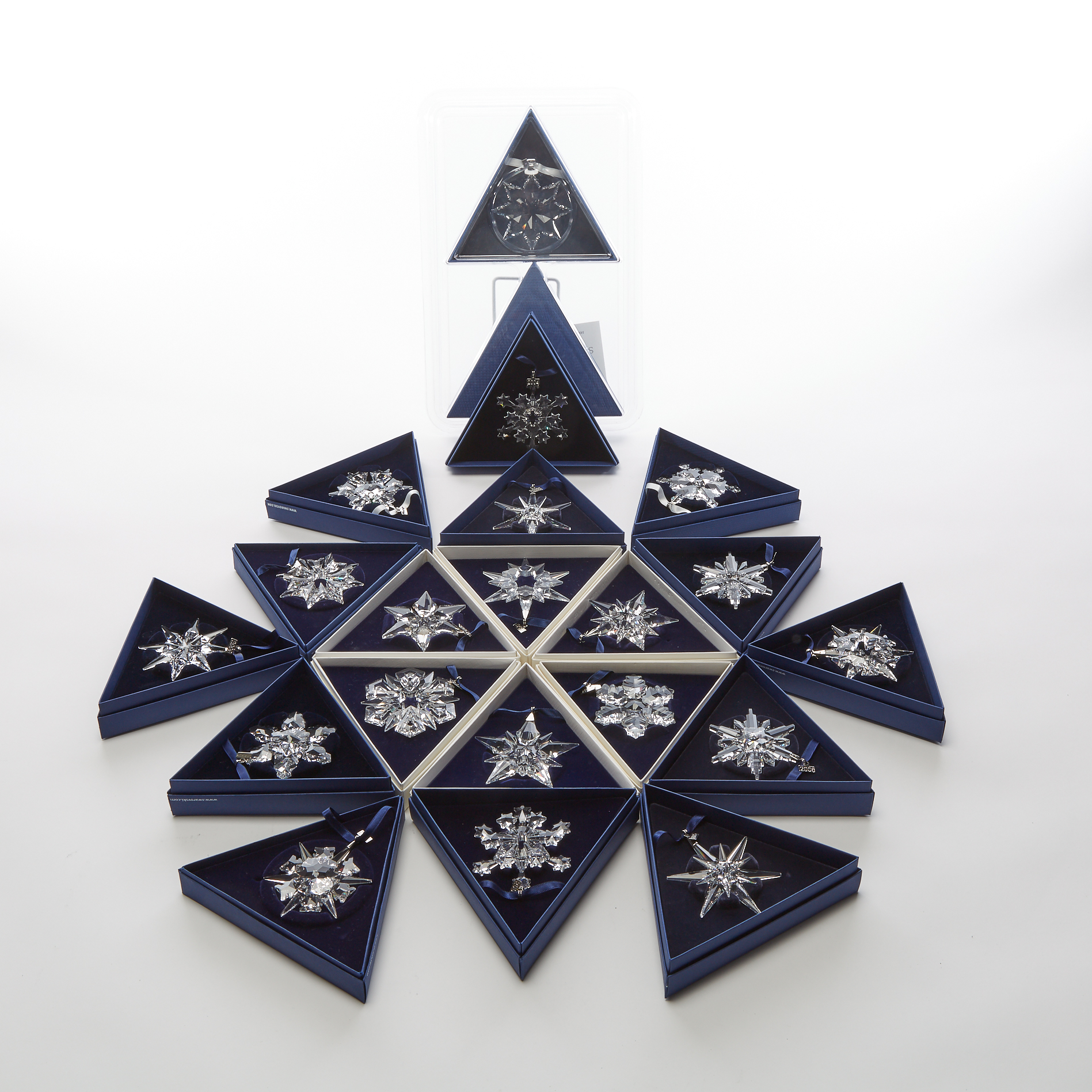 Twenty Swarovski Crystal Christmas Ornaments, 1996-2013