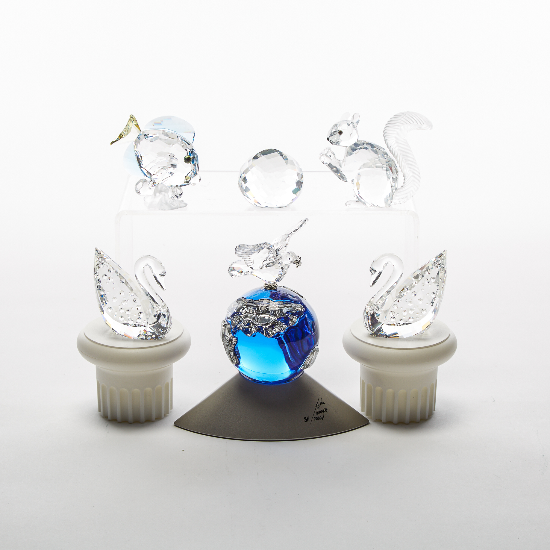 Five Swarovski Crystal Animal Figures, 1995-2007