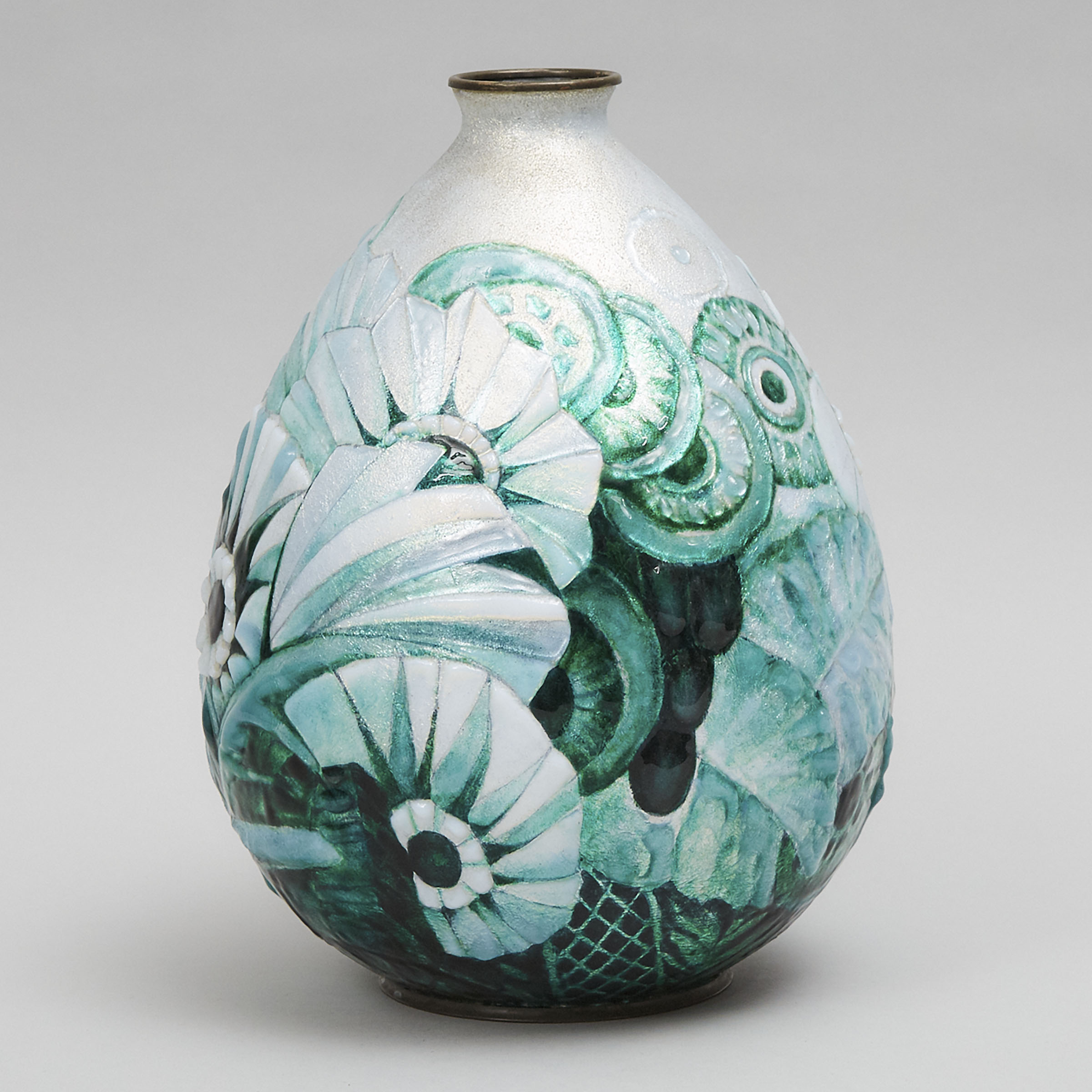 Camille Fauré (French, 1874-1956) Limoges Enamel Vase, c.1930