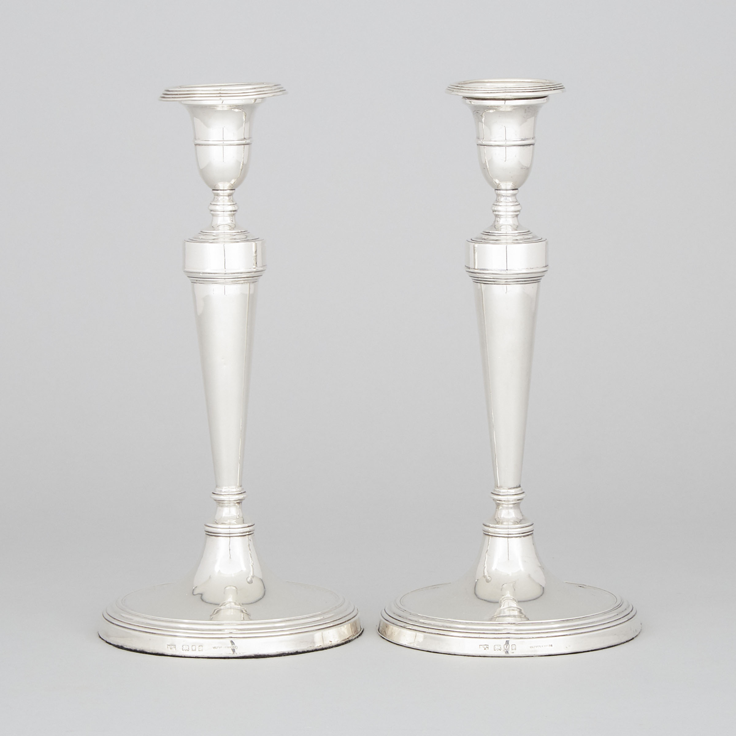 Pair of English Silver Table Candlesticks, Mappin & Webb, 1930