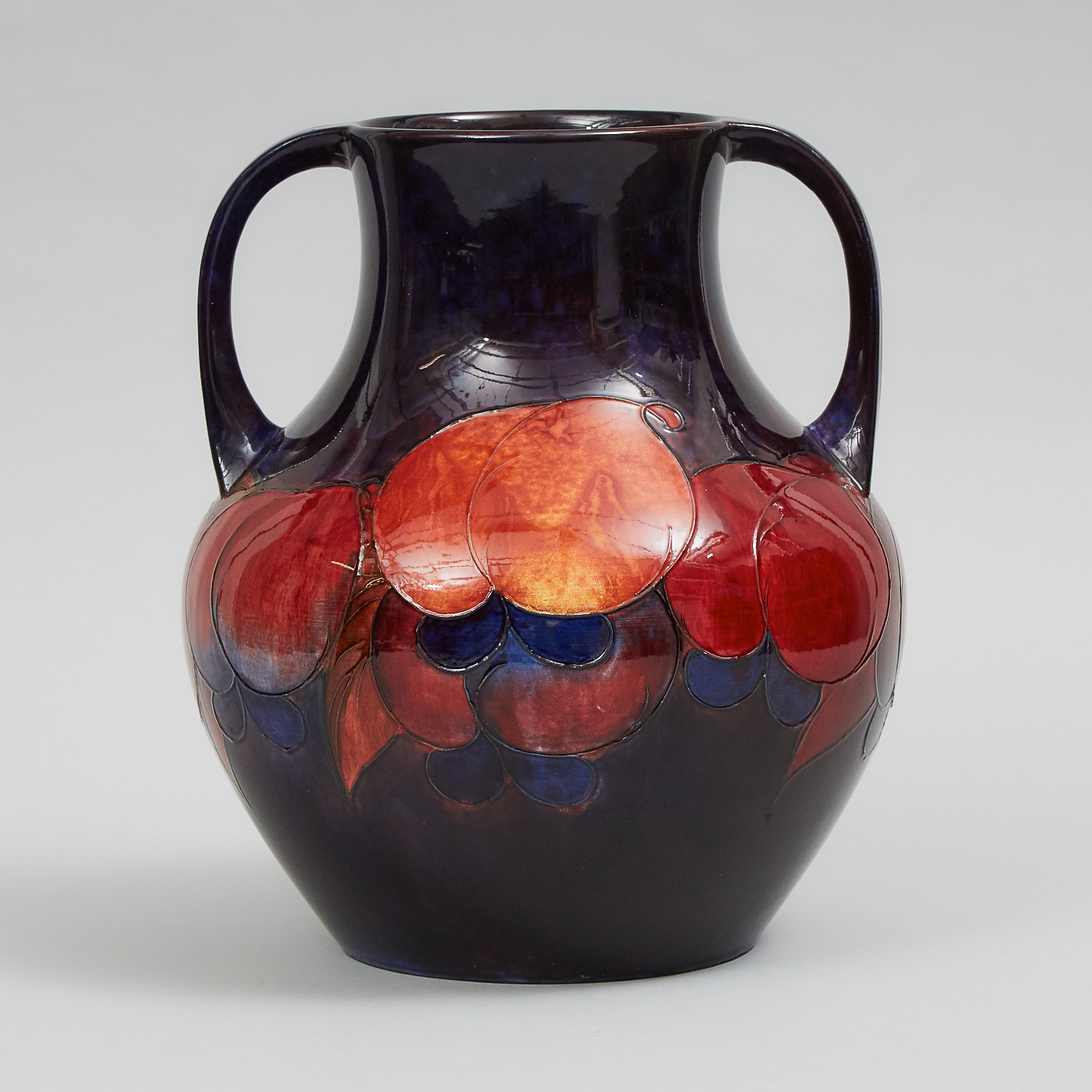 Moorcroft Two-Handled Flambé Wisteria Vase, c.1925-30
