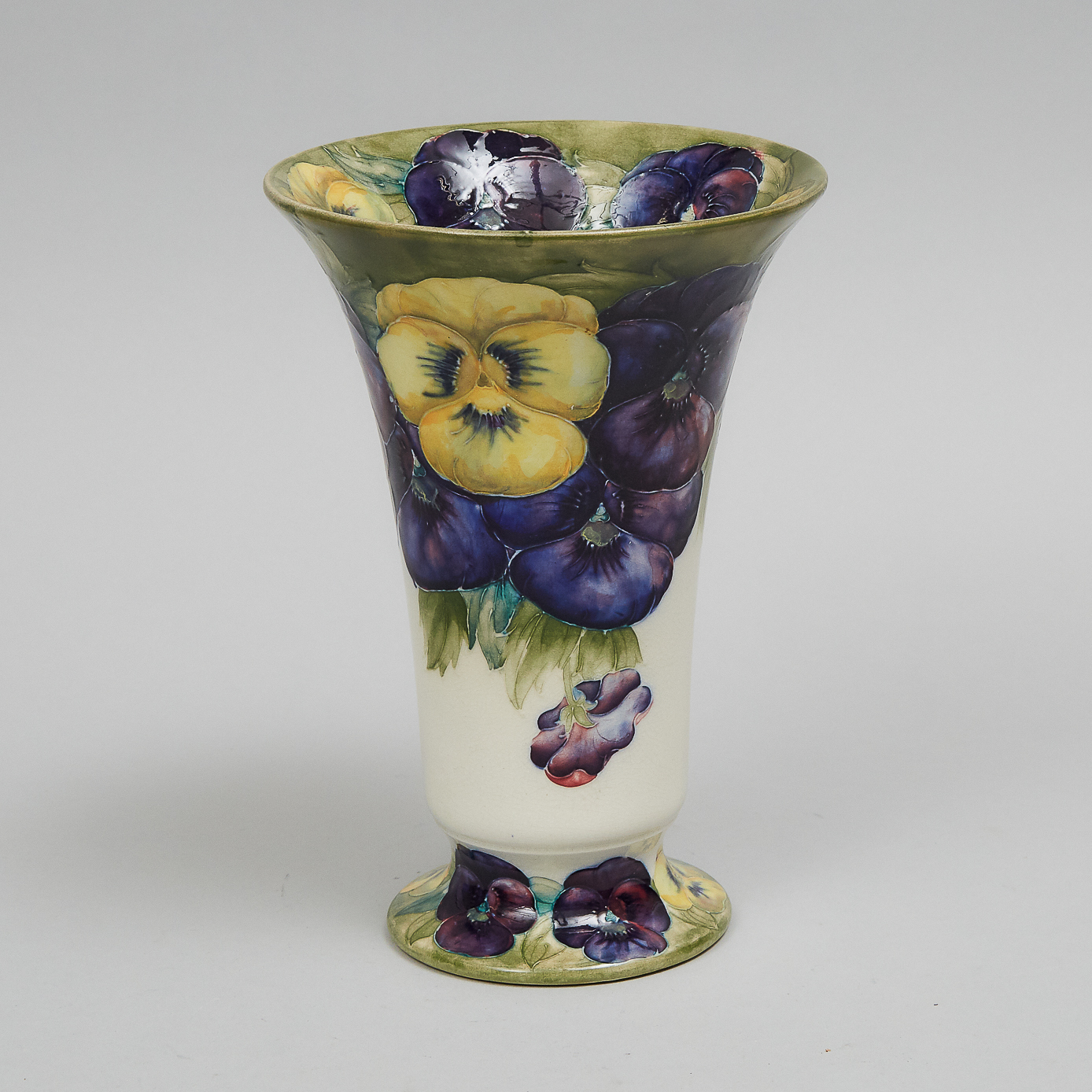 Macintyre Moorcroft Pansy Vase, dated 1913