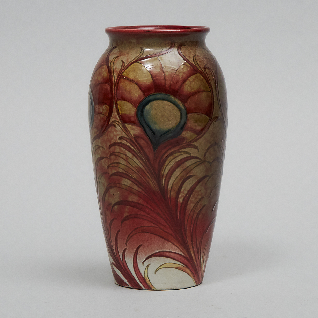Moorcroft Flambé Peacock Feather Vase, c.1925-30