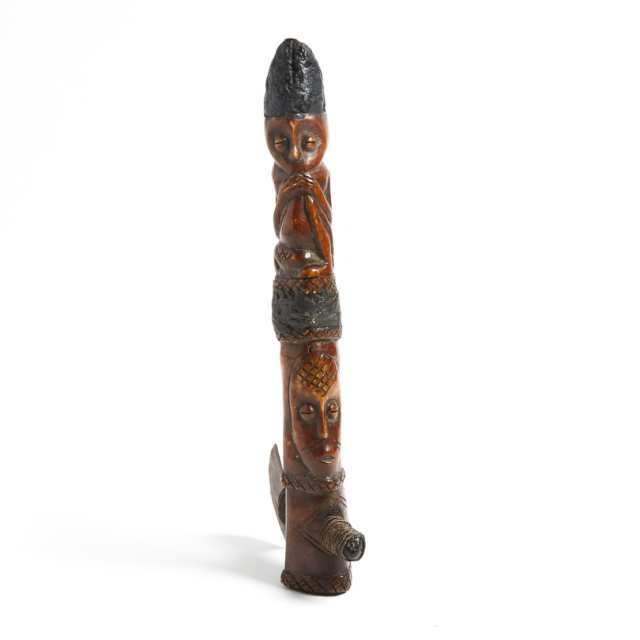 Lega Carved Bone Figural Axe, Democratic Republic of Congo, Central Africa