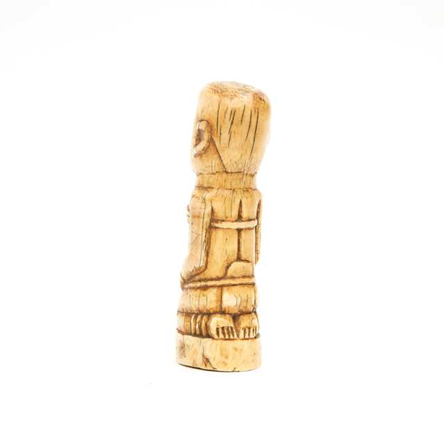 Kongo Carved Ivory Kneeling Figure, early to mid 20th century, Democratic Republic of Congo, Central Africa
