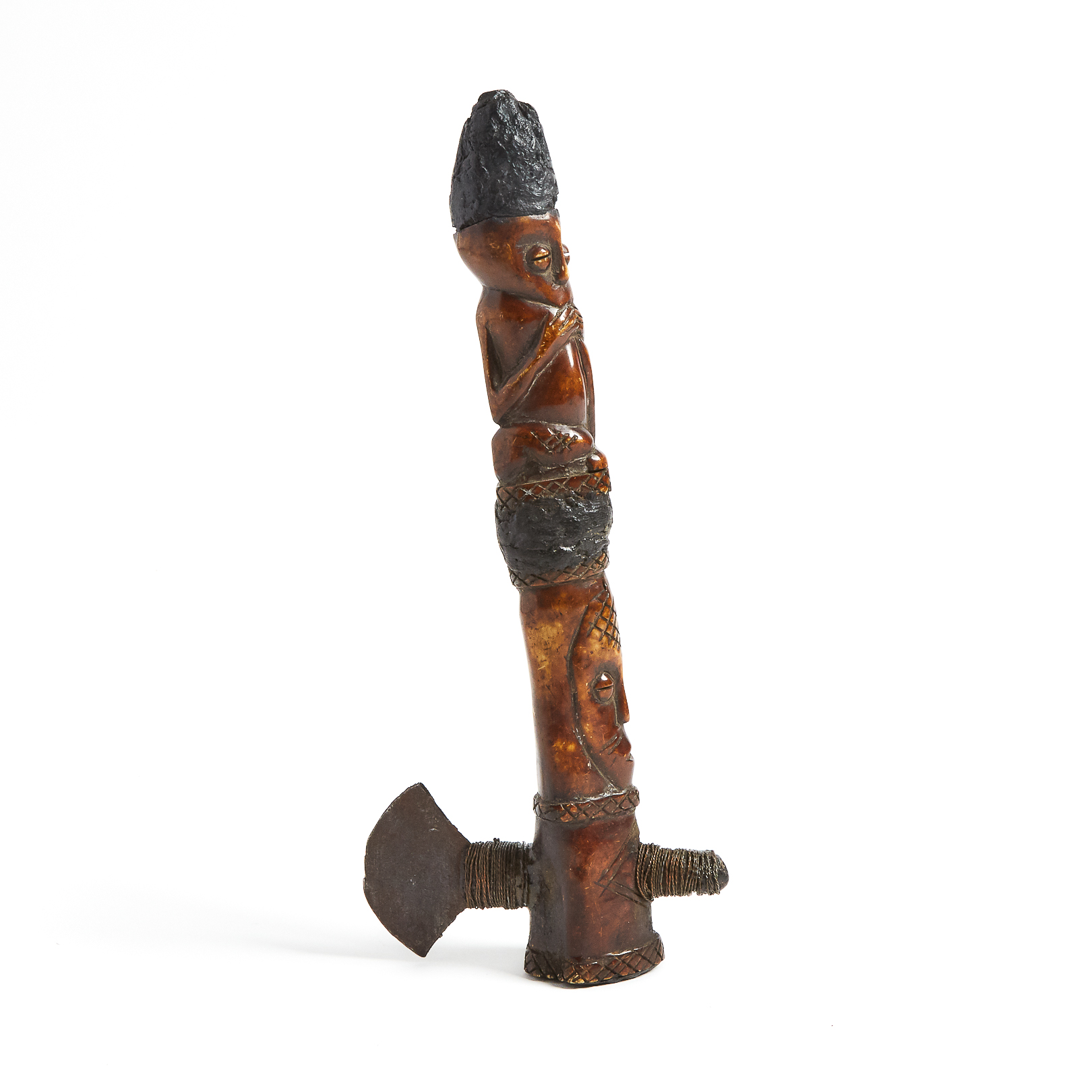 Lega Carved Bone Figural Axe, Democratic Republic of Congo, Central Africa