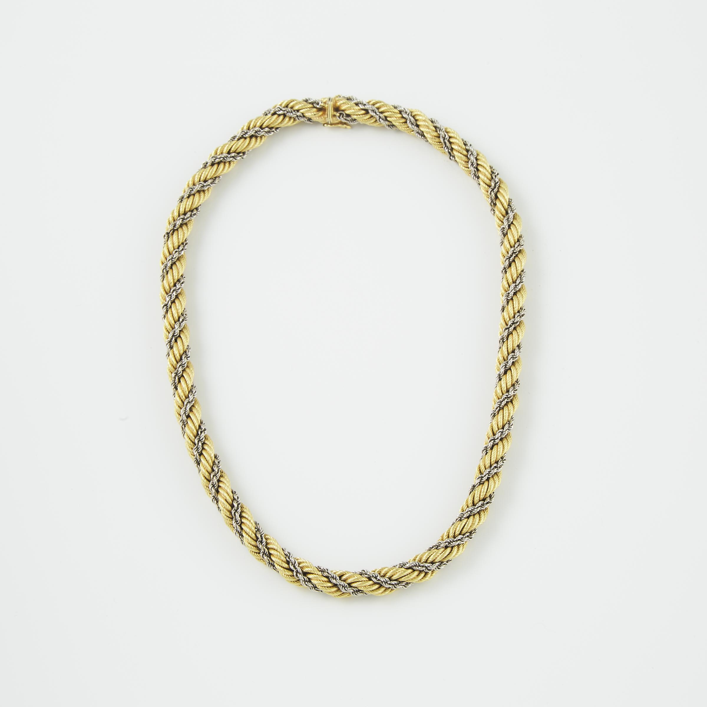 18k Yellow And White Gold Rope Chain