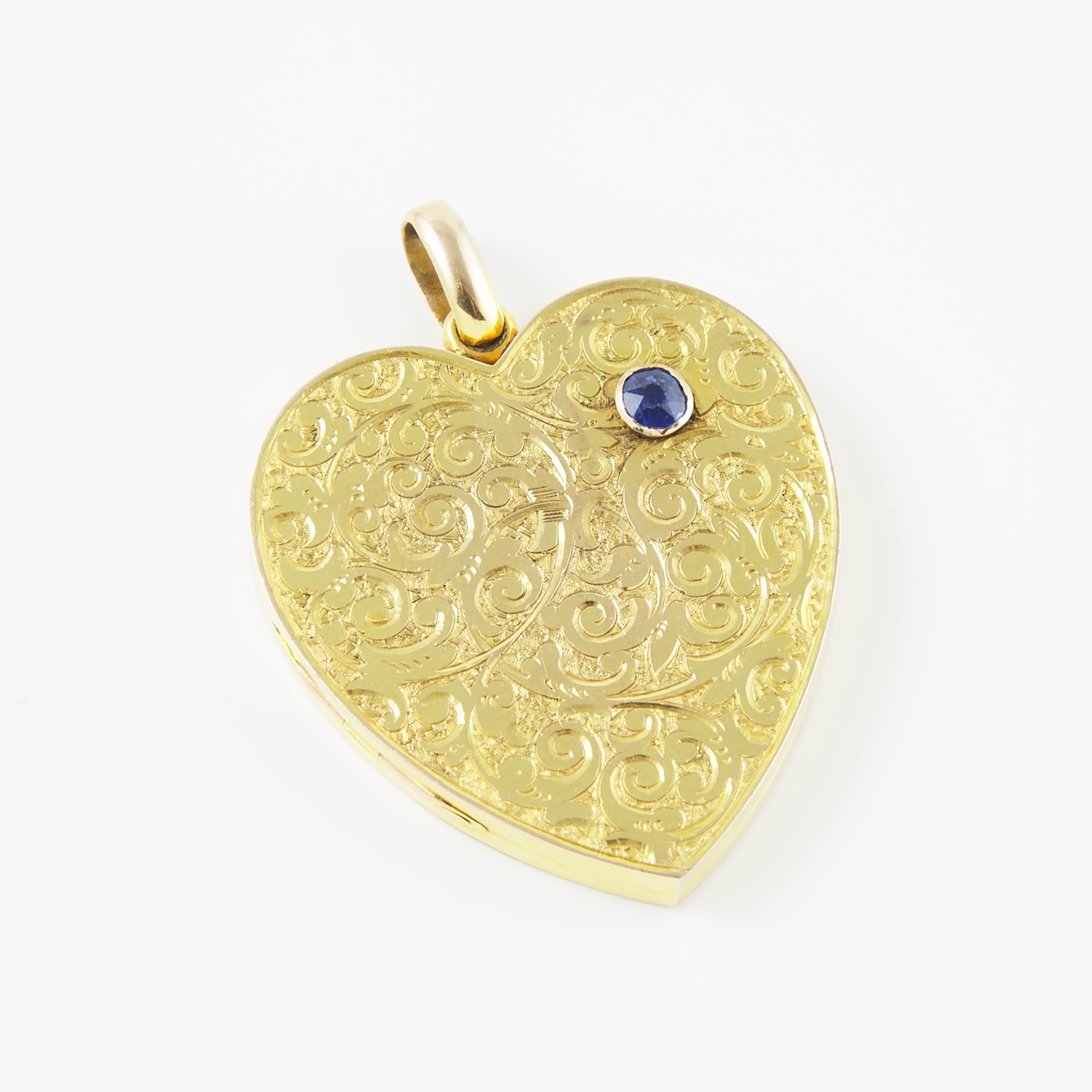 English 9k Yellow Gold Heart-Shaped Locket
