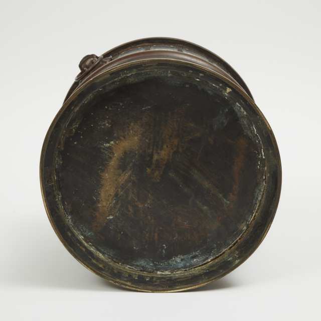 A Large Japanese Champlevé Cylinder-Form Censer, Meiji Period, 19th Century