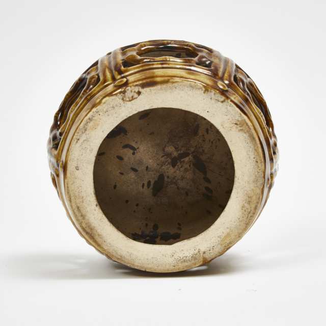 A Splashed Glaze Shekwan Pottery Model of a Drum Stool