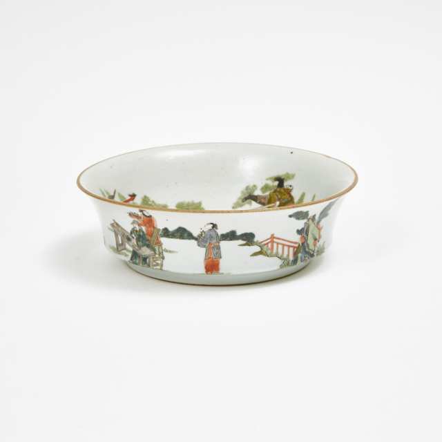 An Enameled Shallow Bowl, 19th Century