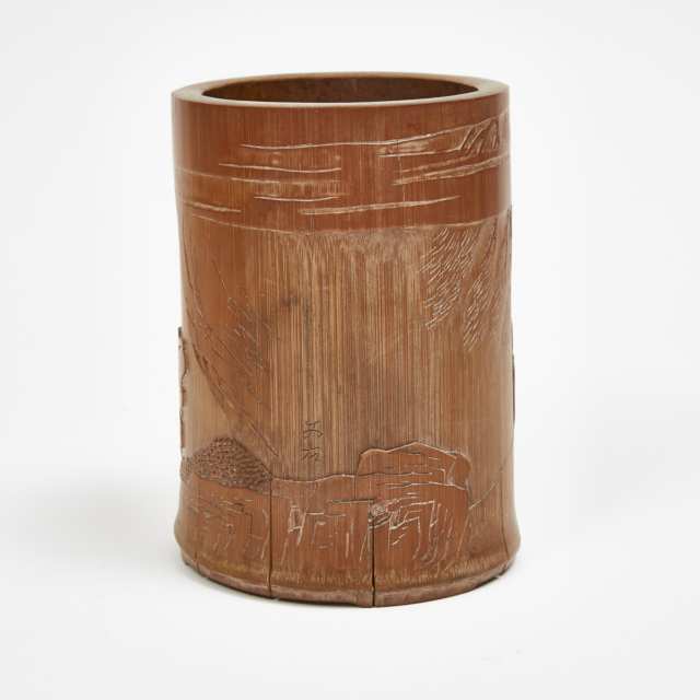 A Bamboo Carved Brushpot