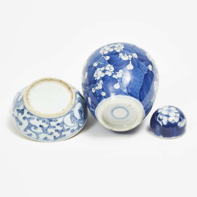 Two Blue and White Porcelain Wares, 19th Century