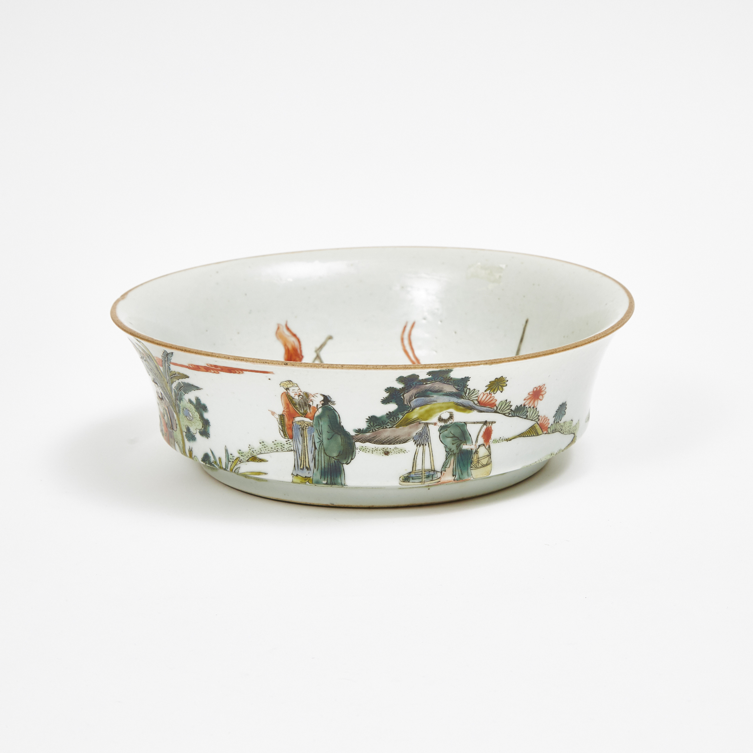 An Enameled Shallow Bowl, 19th Century